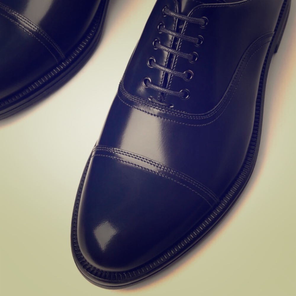 Zara Leather navy blue men shoes size 8